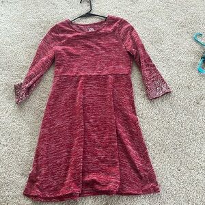 Red Medium sleeve dress.